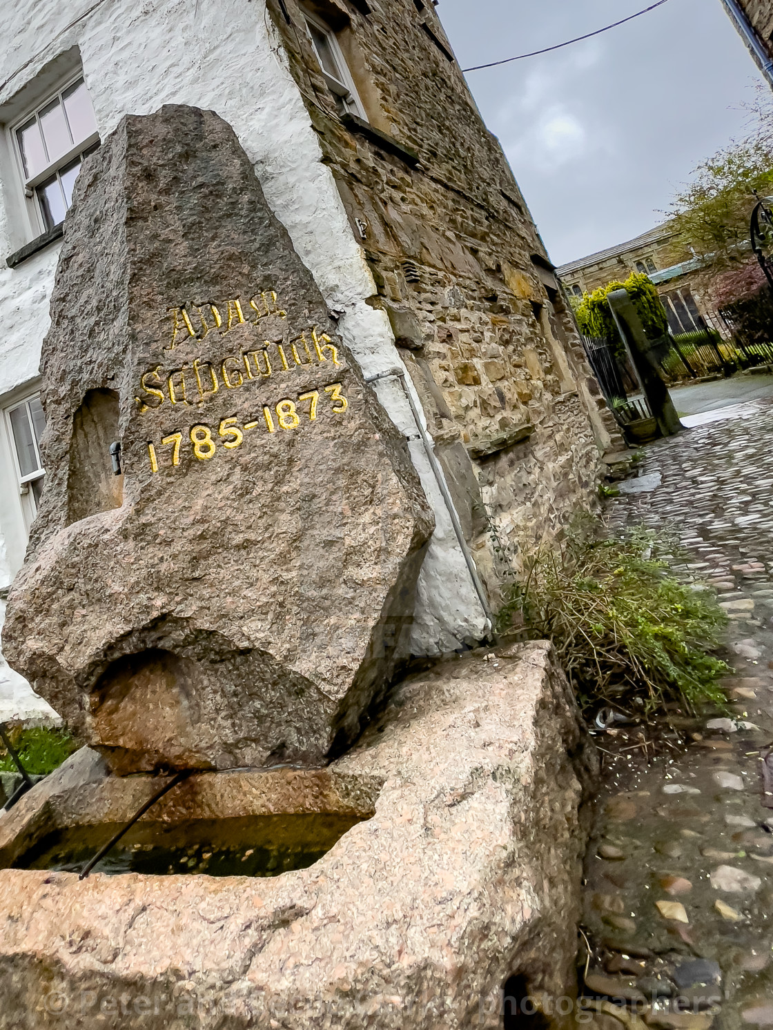 "Sedgwick Fountain, Dent, Dentdale." stock image