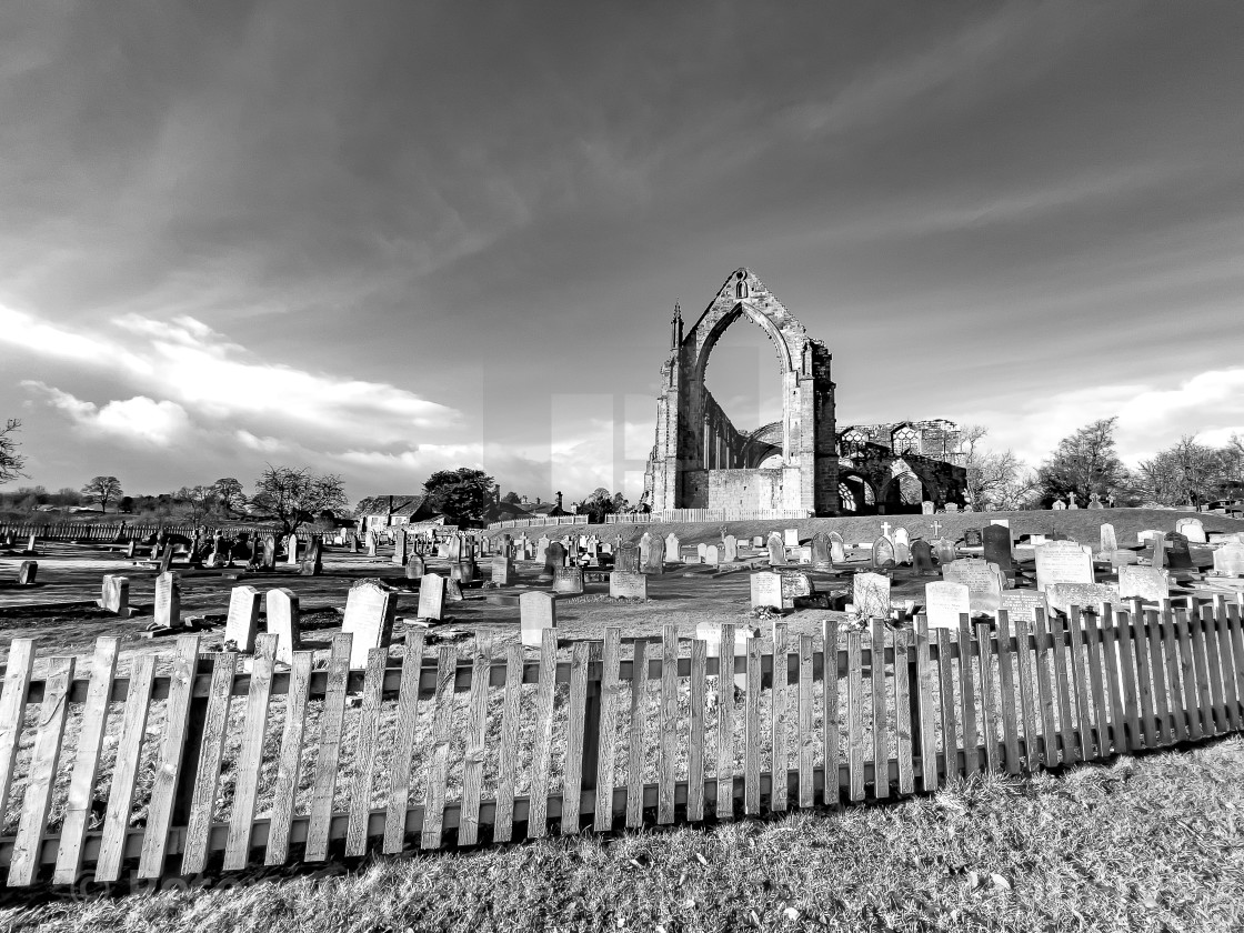 "Bolton Abbey Priory, Yorkshire, The Ruins." stock image