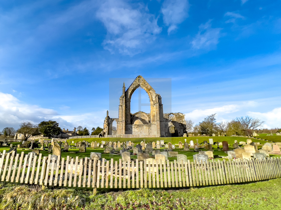 "Bolton Abbey Priory, Yorkshire, The Ruins." stock image