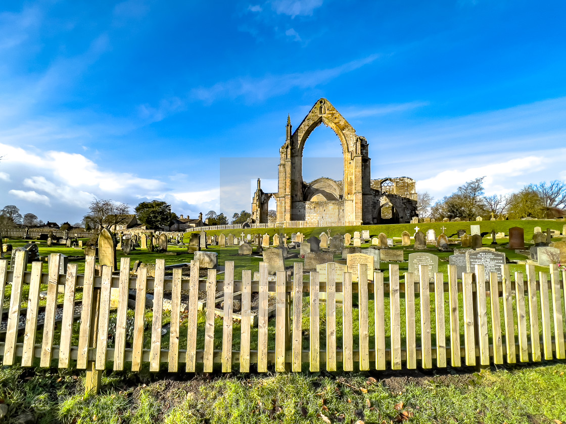 "Bolton Abbey Priory, Yorkshire, The Ruins." stock image