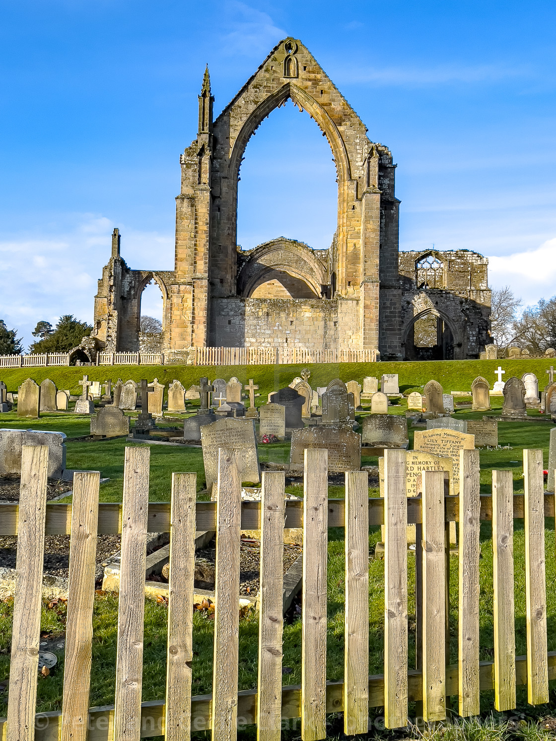 "Bolton Abbey Priory, Yorkshire, The Ruins." stock image