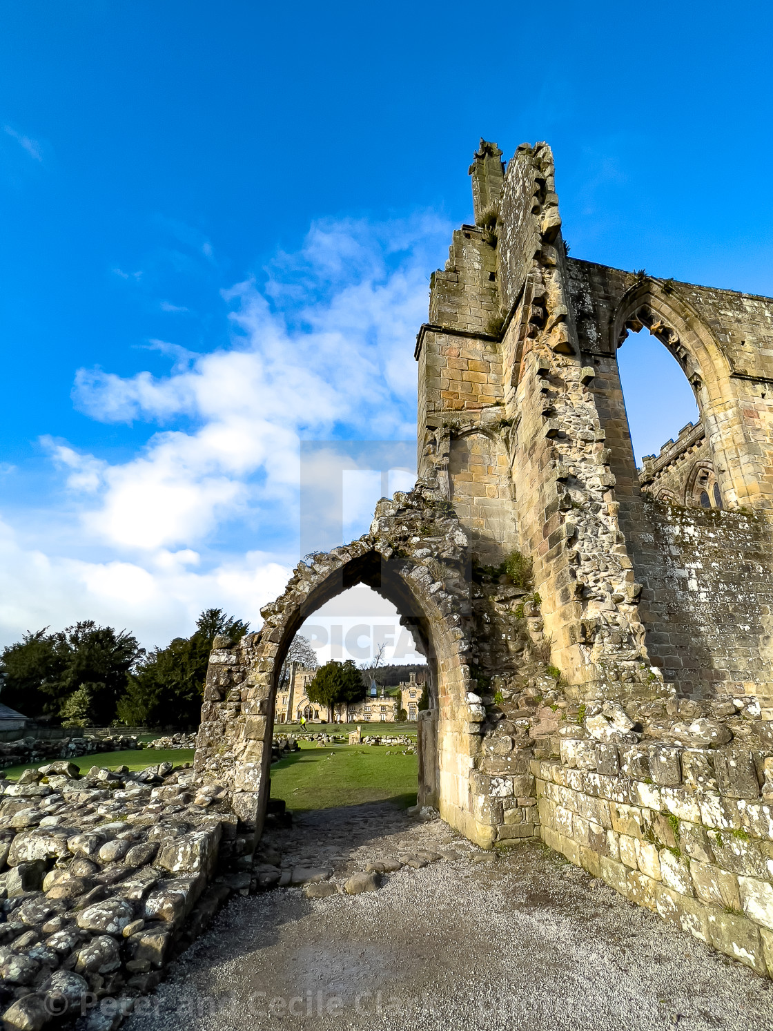 "Bolton Abbey, Priory Ruins, Yorkshire." stock image