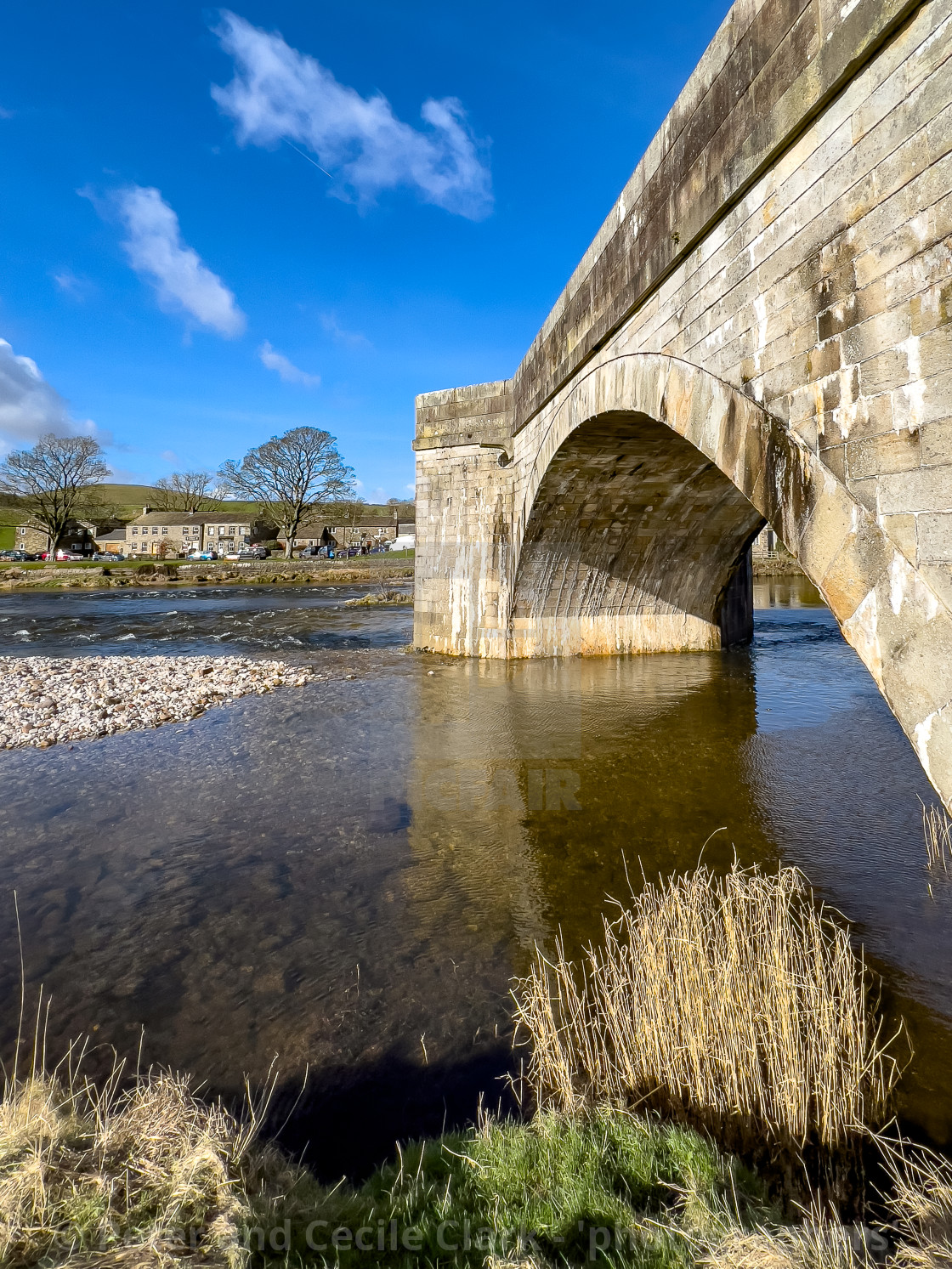 "Burnsall Bridge, over The River Wharfe, Burnsall." stock image