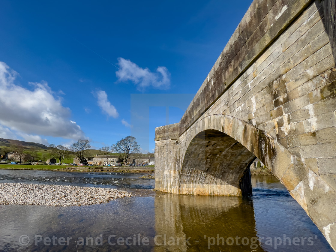 "Burnsall Bridge, over The River Wharfe, Burnsall." stock image