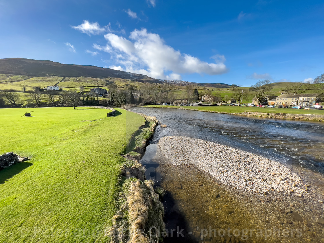 "River Wharfe at Burnsall." stock image