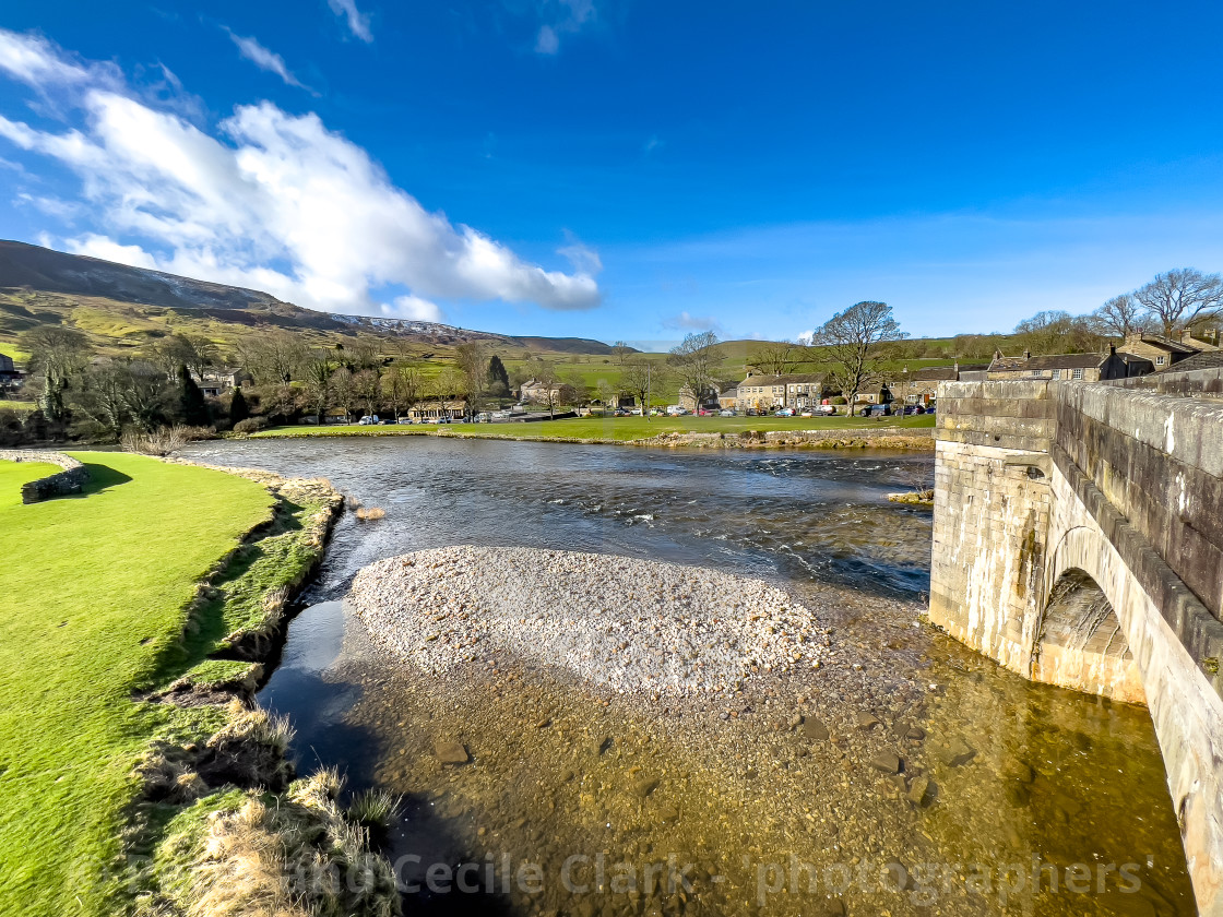 "Burnsall Bridge, over The River Wharfe, Burnsall." stock image