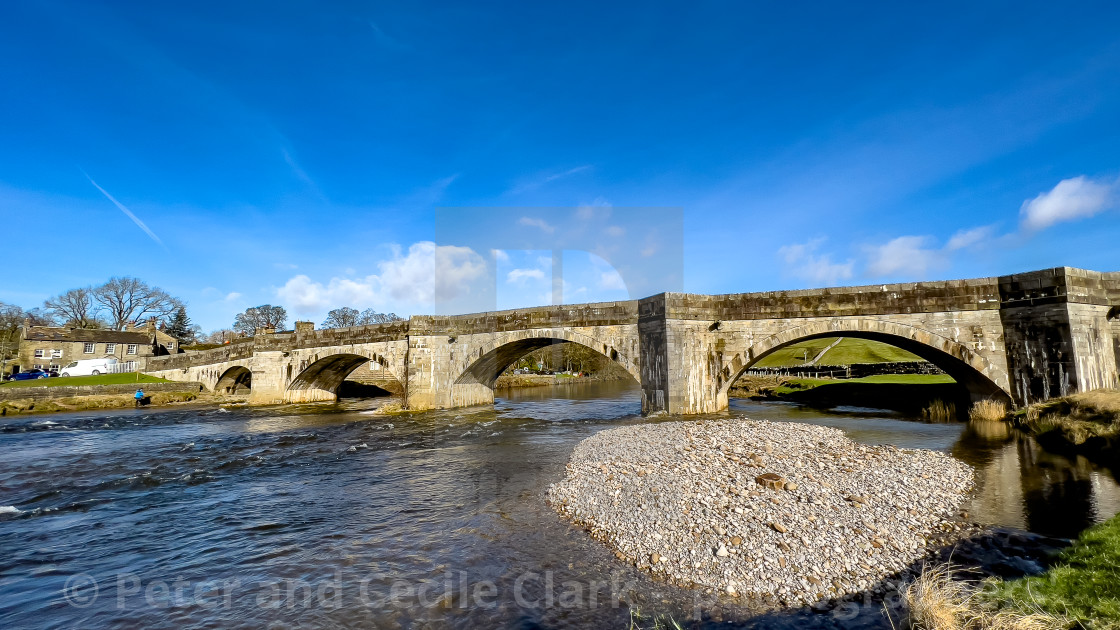 "Burnsall Bridge, over The River Wharfe, Burnsall." stock image