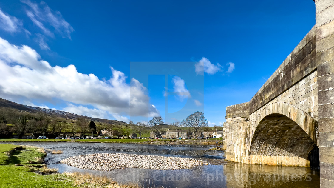 "Burnsall Bridge, over The River Wharfe, Burnsall." stock image