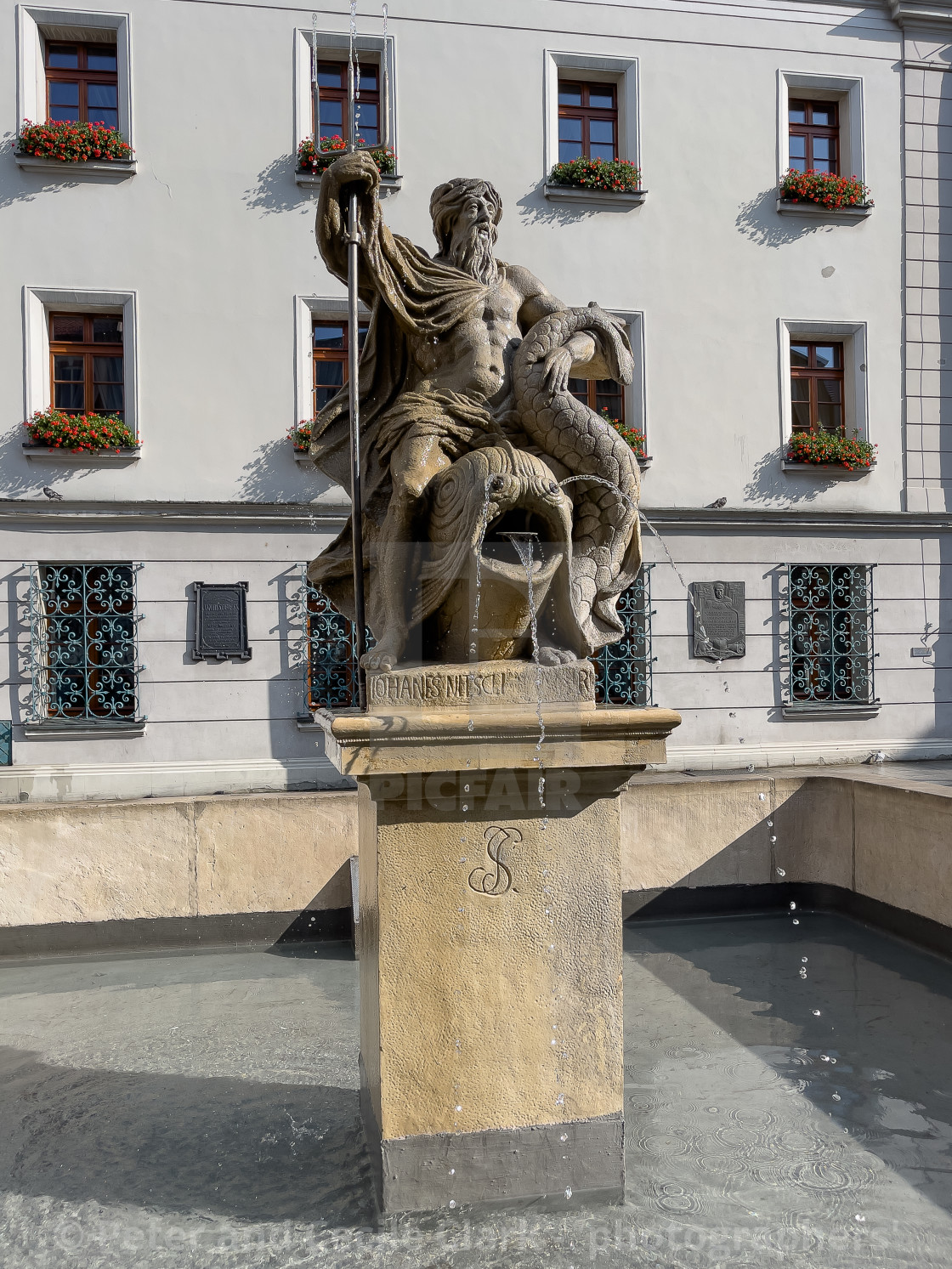 "Neptune Sculpture, Gliwice, Poland." stock image