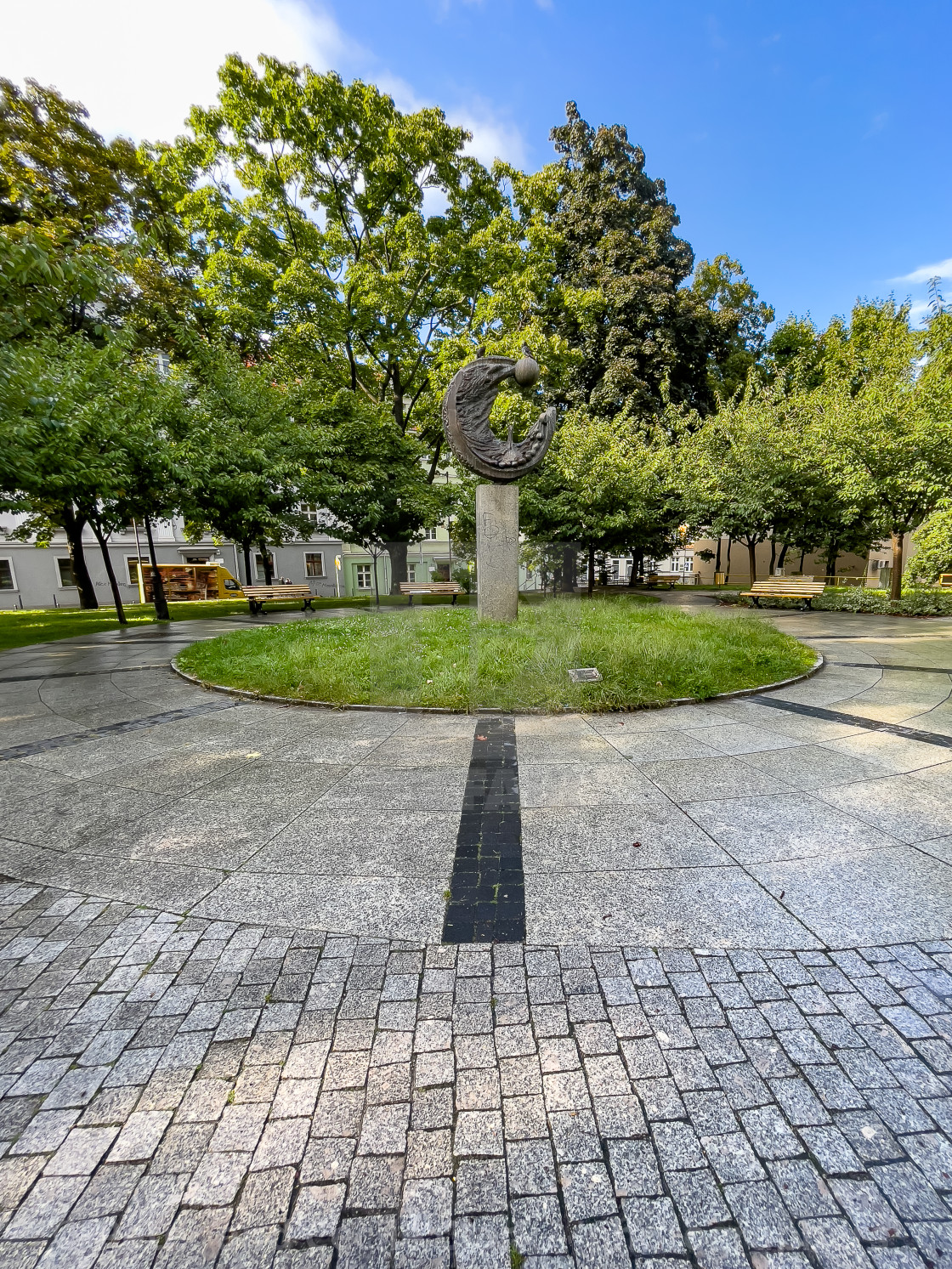 "Towards the Sun Sculpture, Gliwice, Poland." stock image