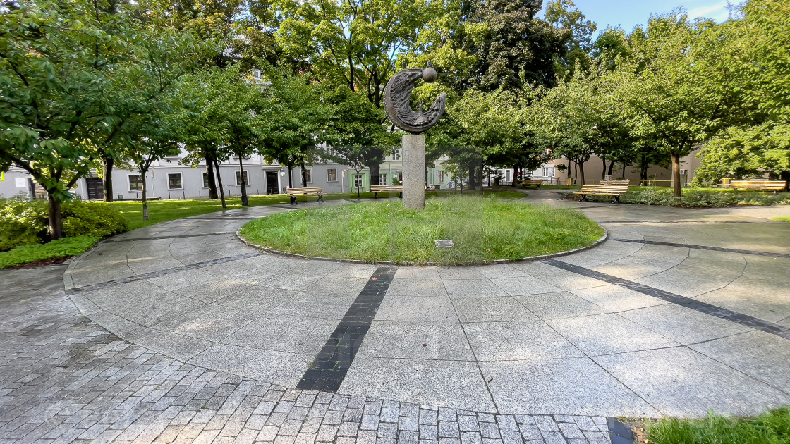 "Towards the Sun Sculpture, Gliwice, Poland." stock image