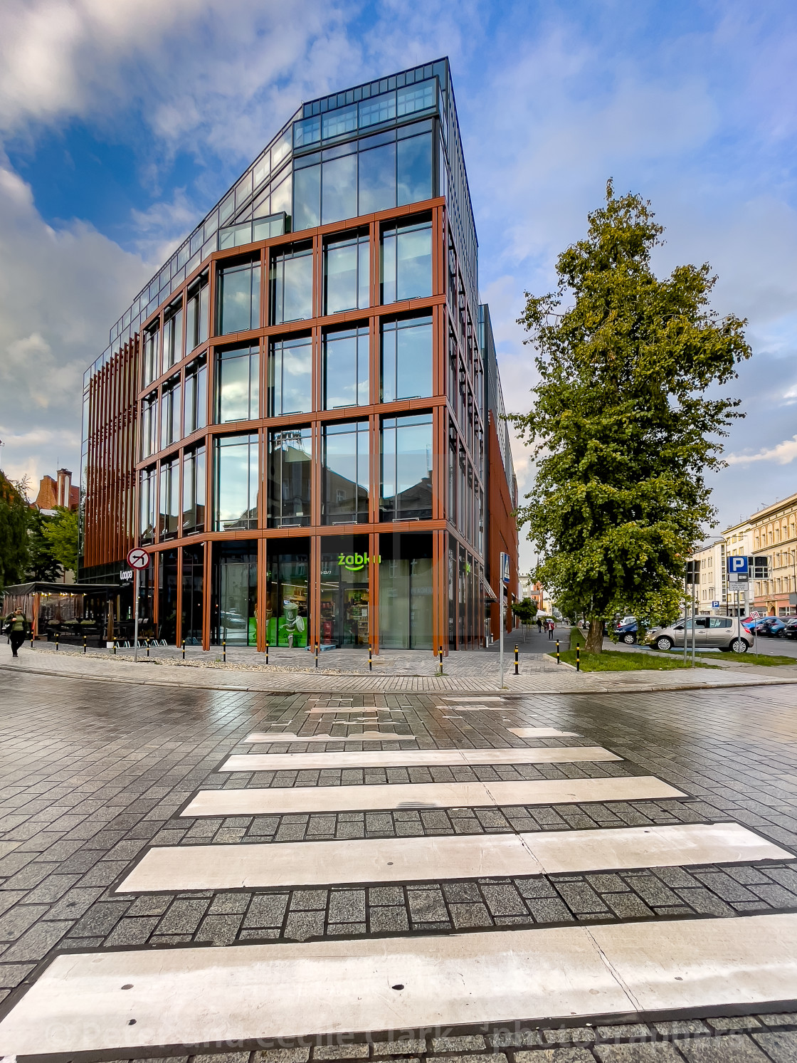 "New Office Building and Pedestrian Crossing, Gliwice," stock image