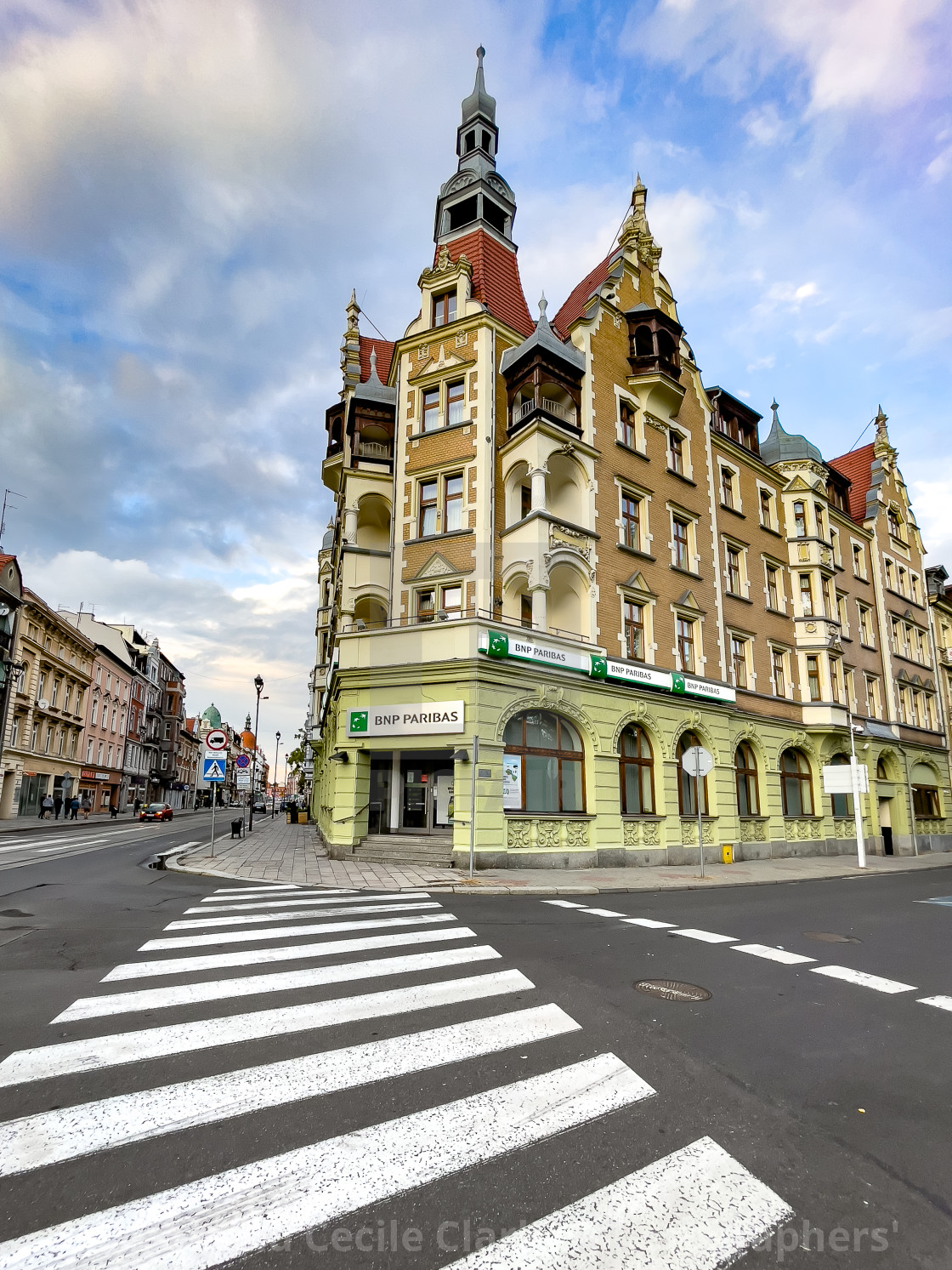 "Hotel Diament and Bank BNP Paribas, Gliwice, Poland." stock image