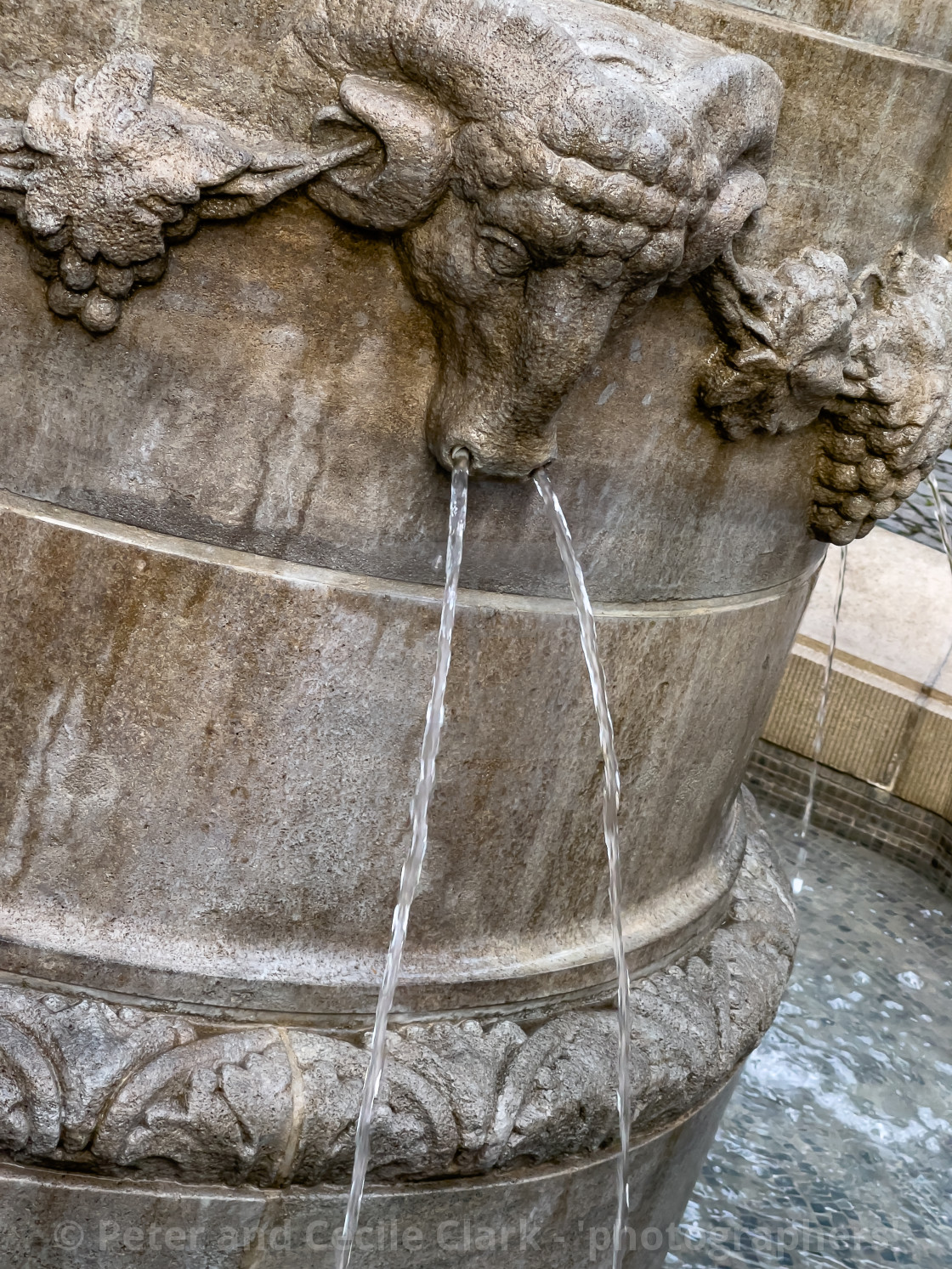 "The ‘Dancing Fauns’ Fountain and Pedestal. Gliwice, Poland." stock image