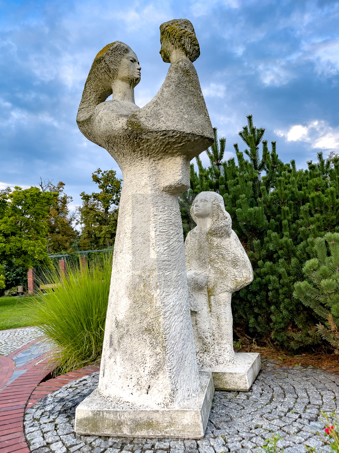 "Motherhood Sculpture by Stanisław Słodowy" stock image