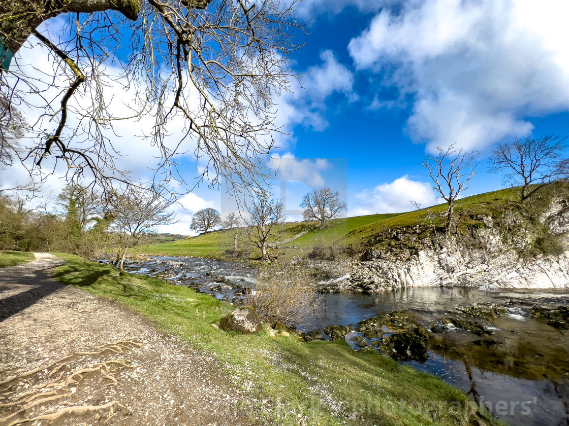 "River Wharfe, Near Burnsall." stock image