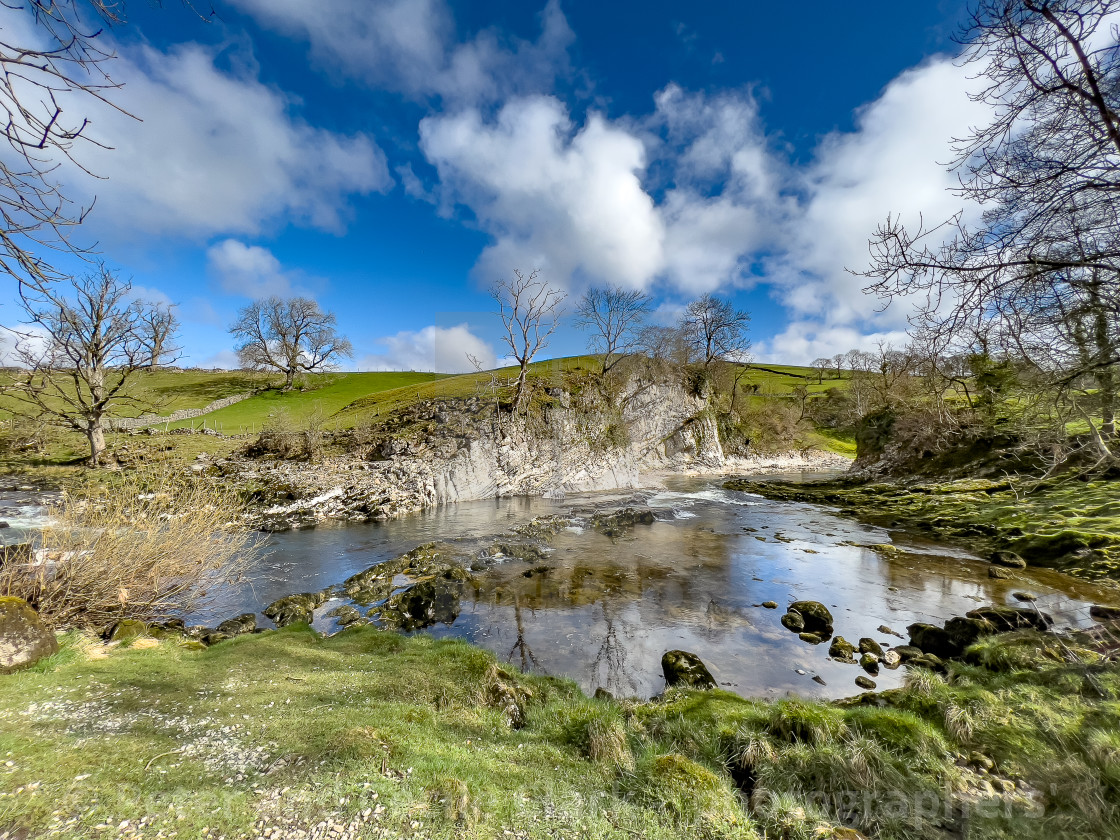 "River Wharfe, Near Burnsall." stock image