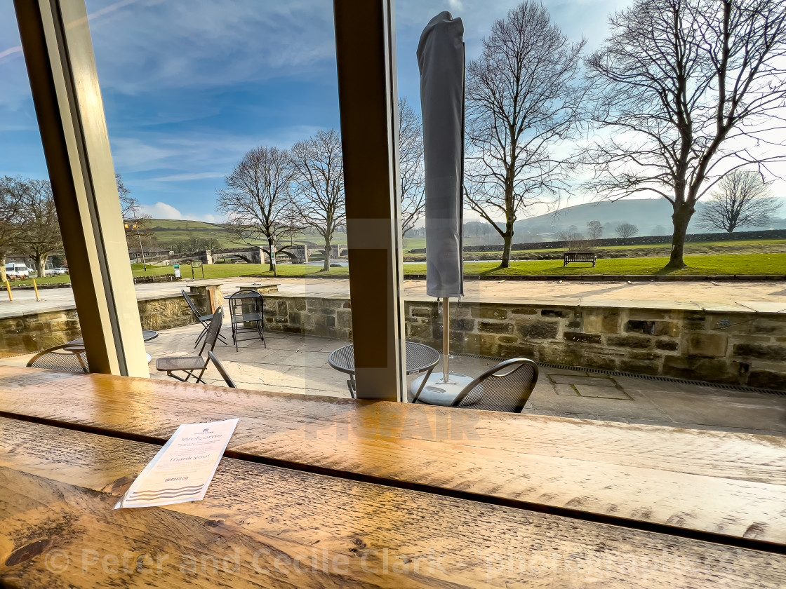 "Riverbank Cafe, Burnsall" stock image