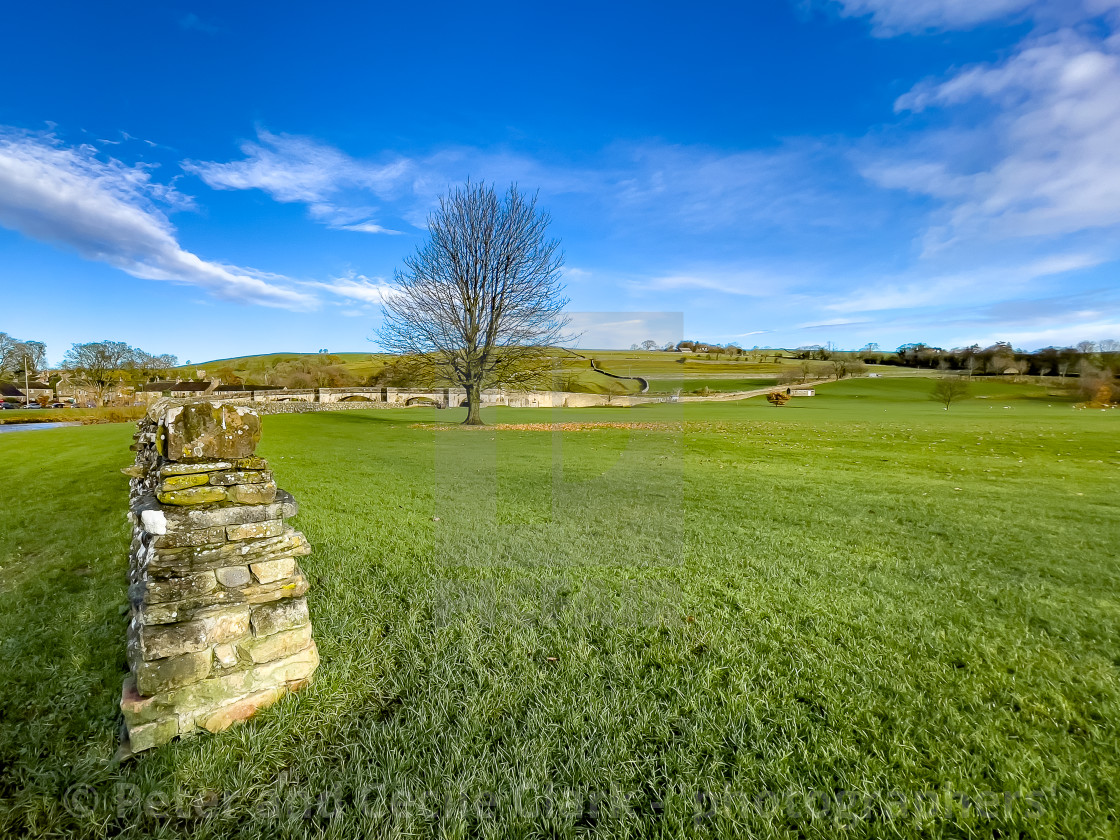 "Burnsall Bridge over the River Wharfe." stock image