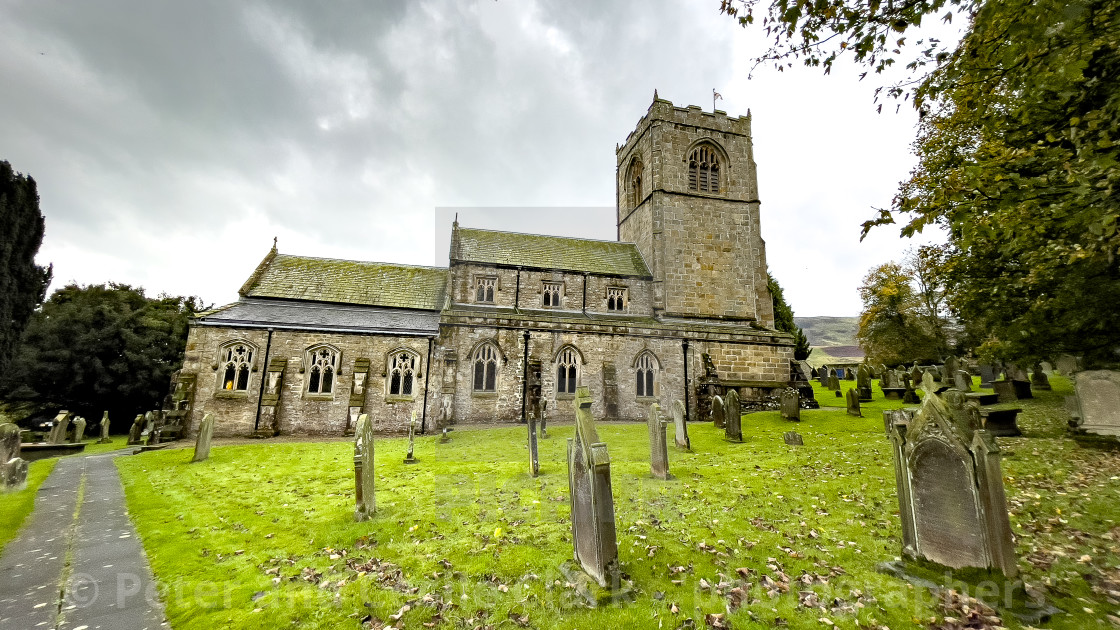 "Church of St Wilfrid, Burnsall" stock image