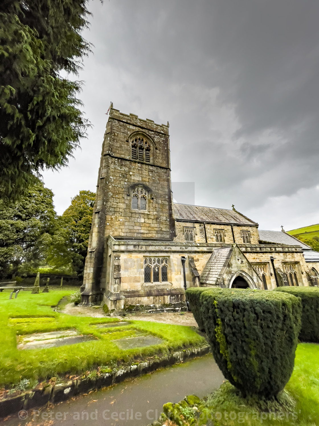 "Church of St Wilfrid, Burnsall" stock image