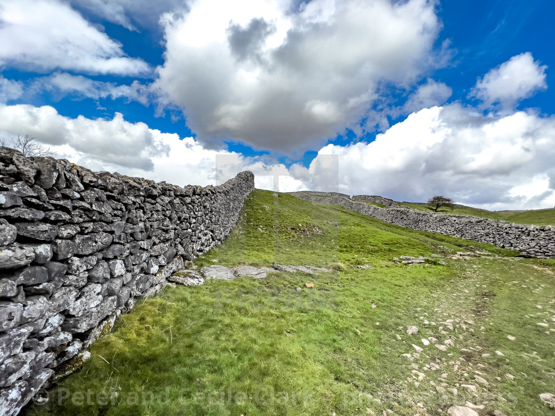 "Fields and Pastures, Grassington." stock image