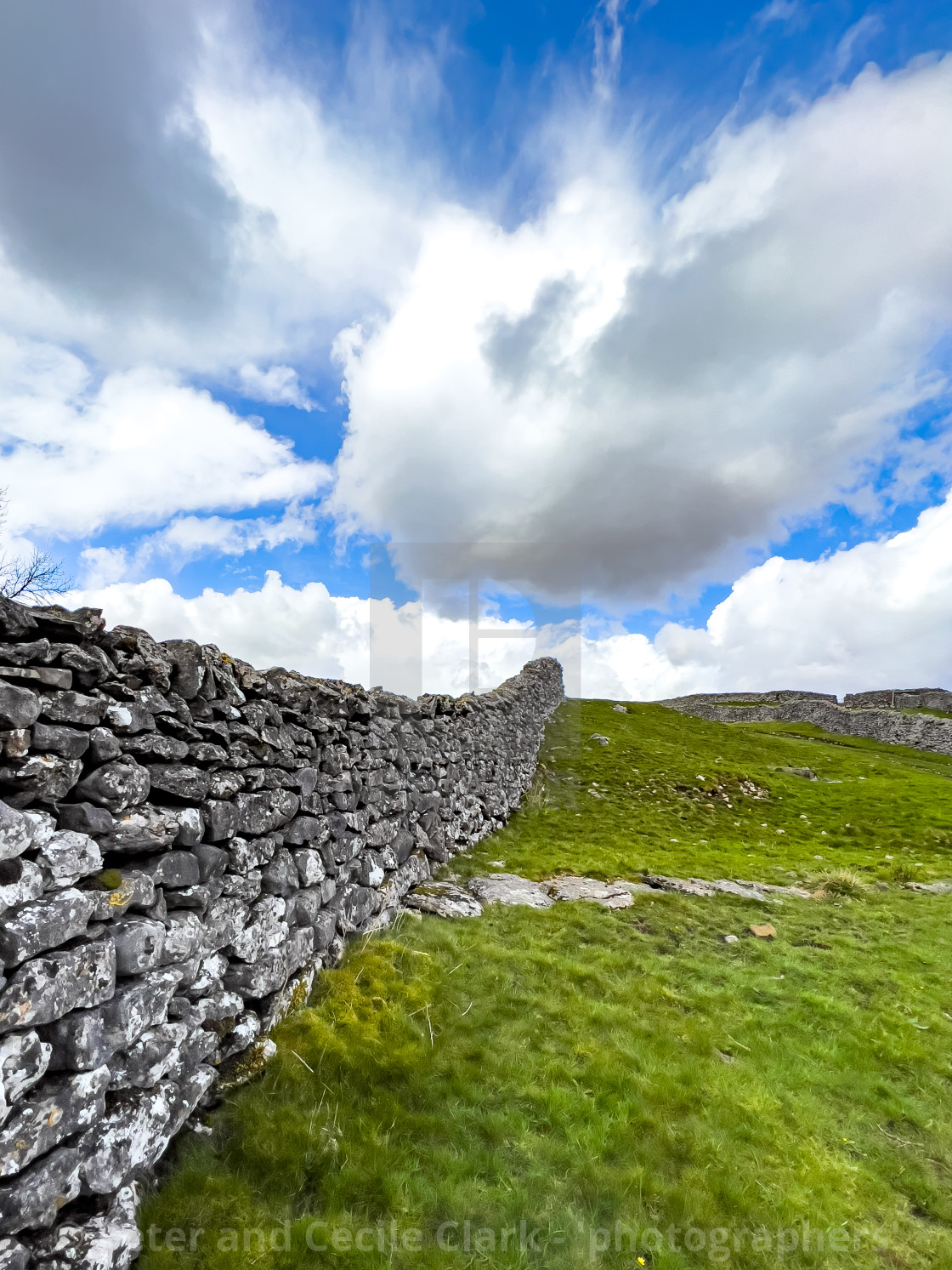 "Fields and Pastures, Grassington." stock image