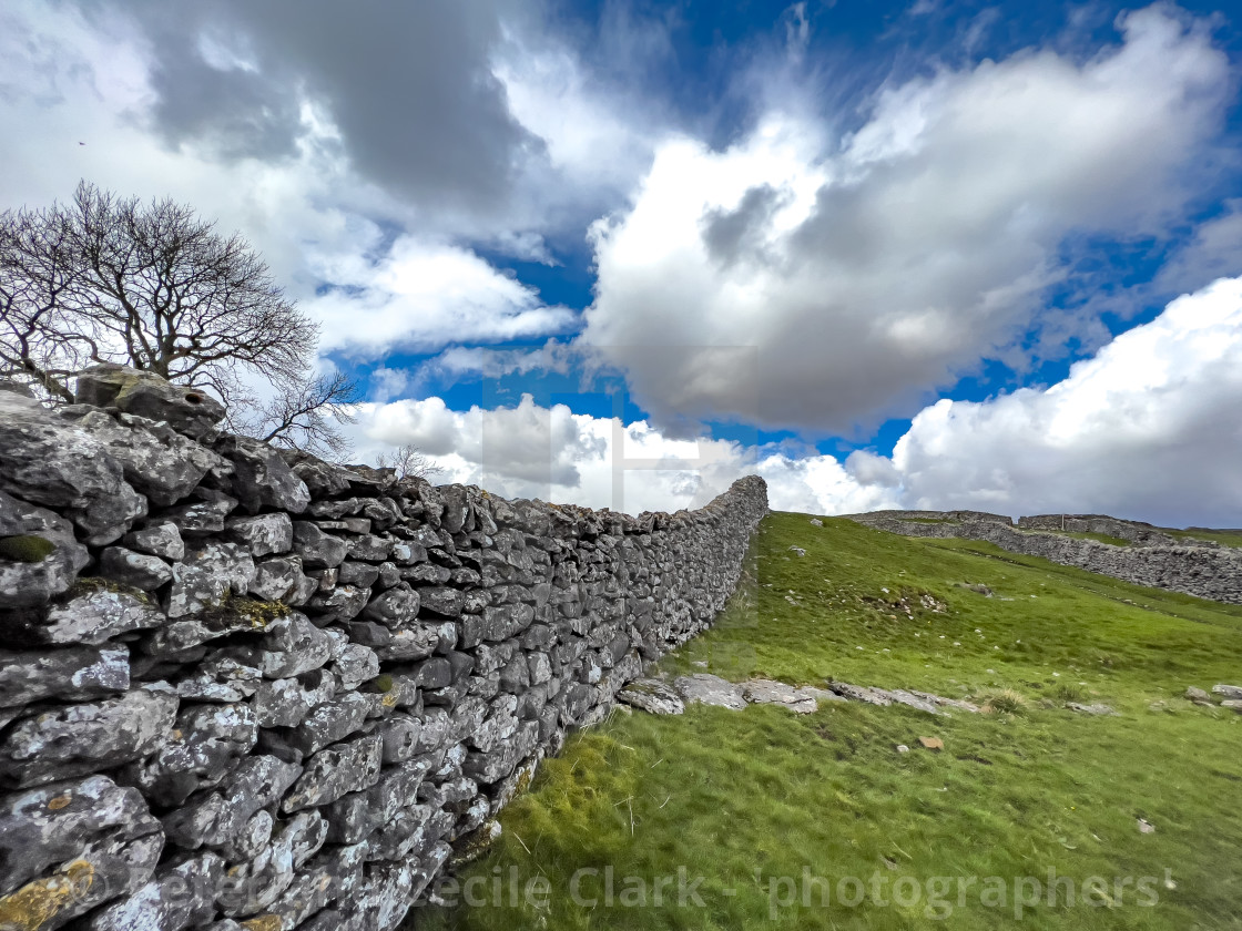 "Fields and Pastures, Grassington." stock image