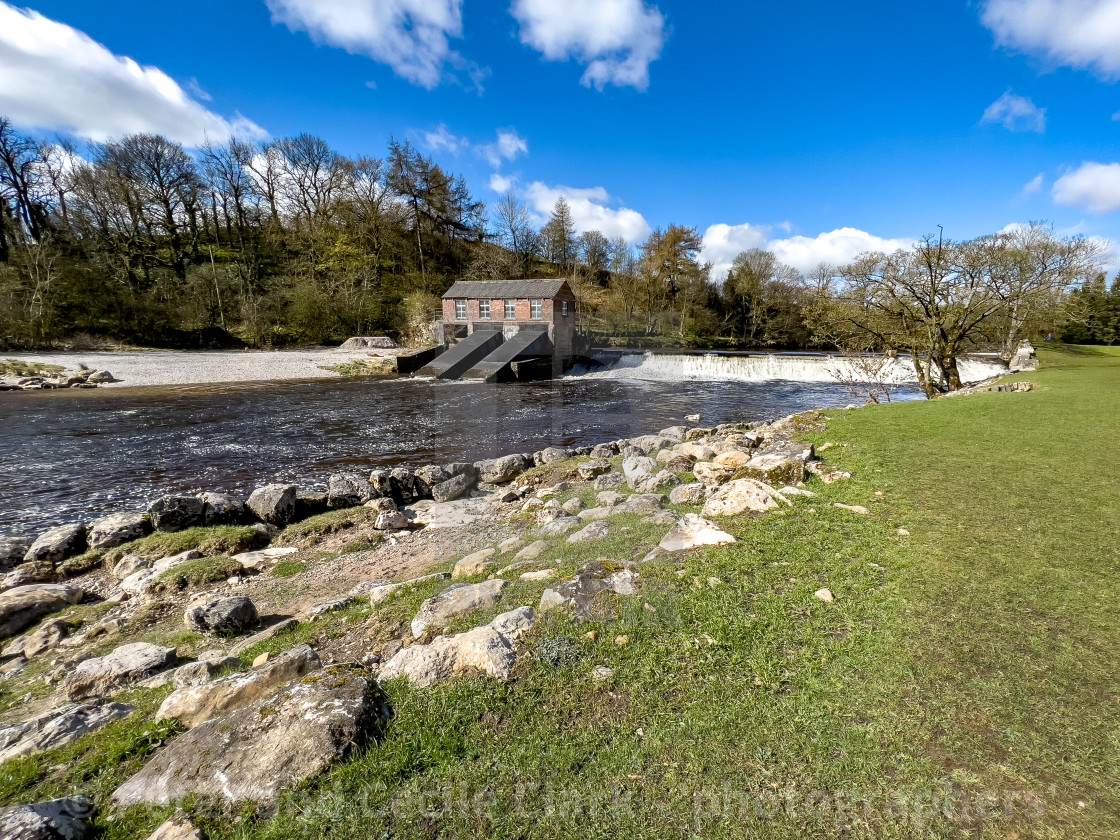 "Linton Falls Hydro on the River Wharfe." stock image