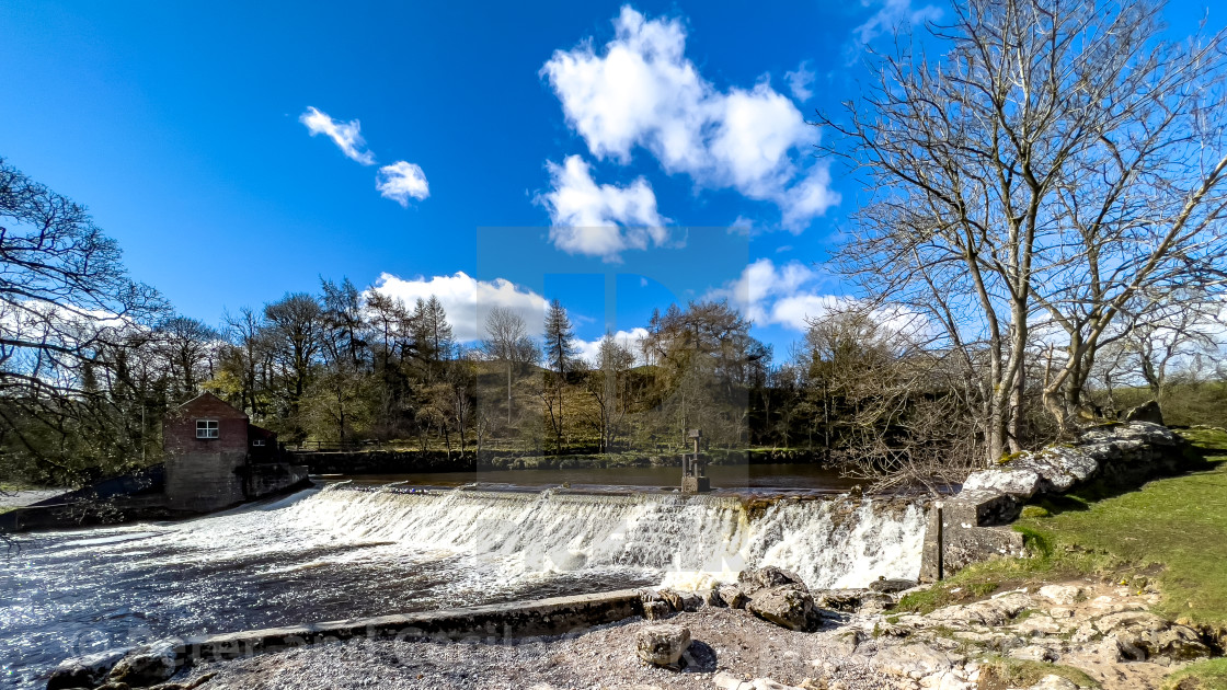 "Linton Falls Hydro on the River Wharfe." stock image