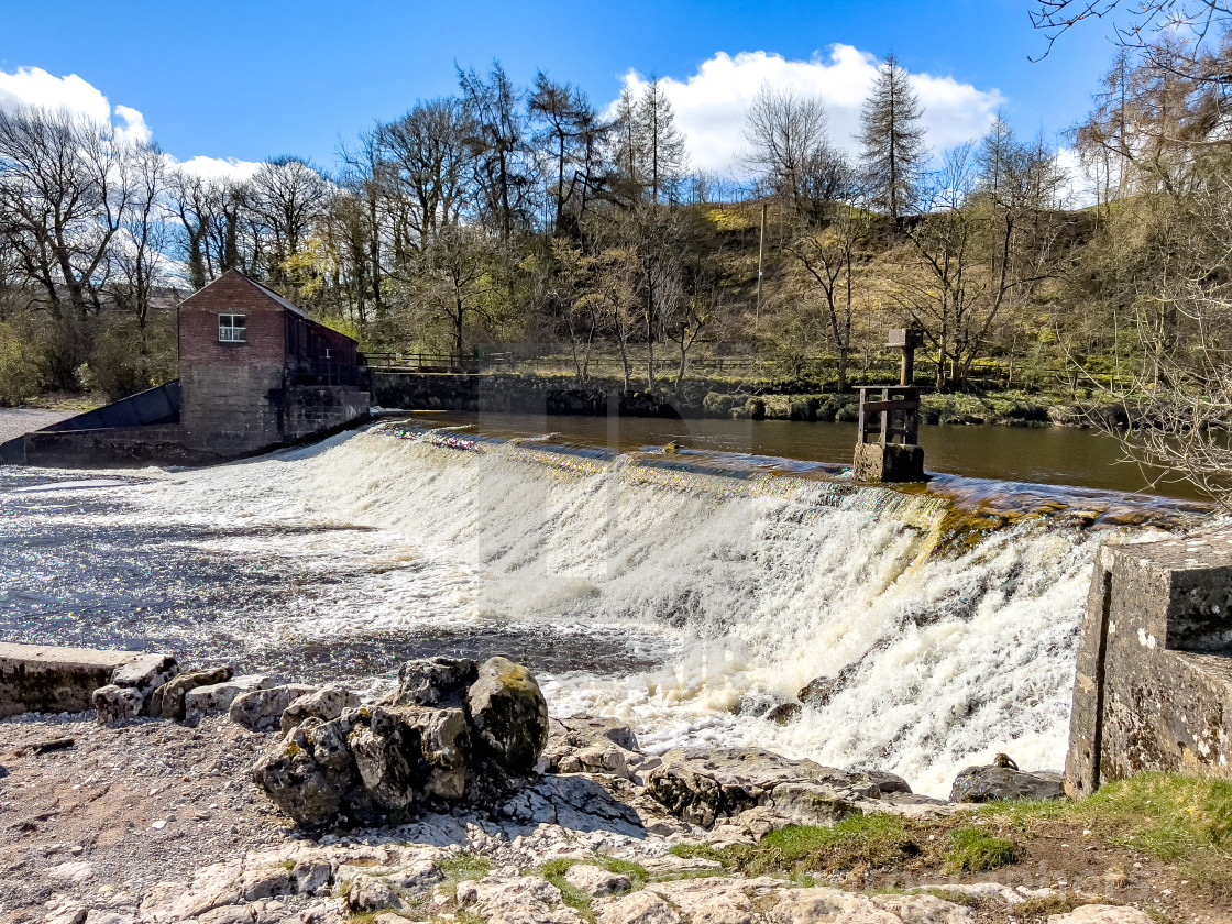 "Linton Falls Hydro on the River Wharfe." stock image