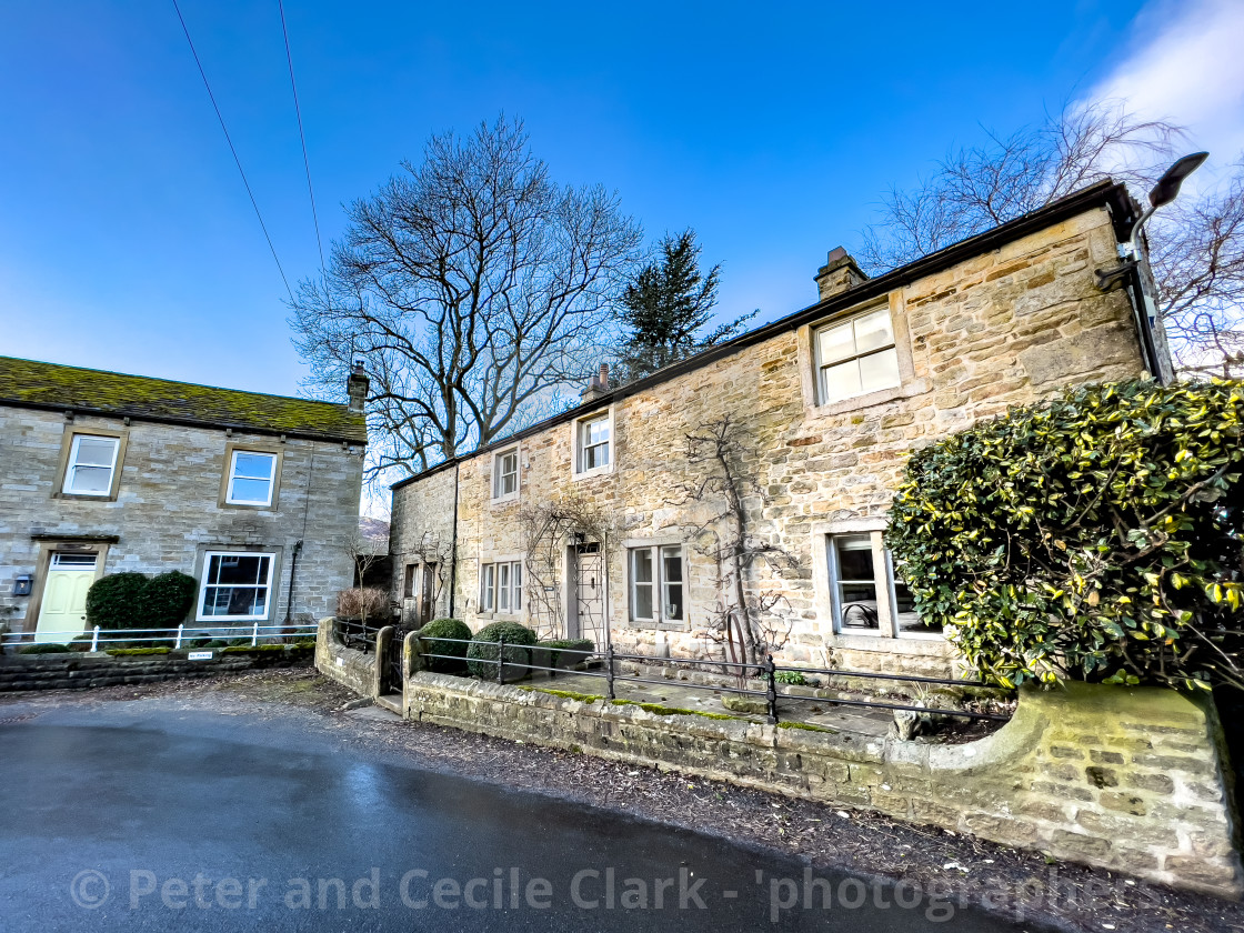 "Burnsall Cottages." stock image