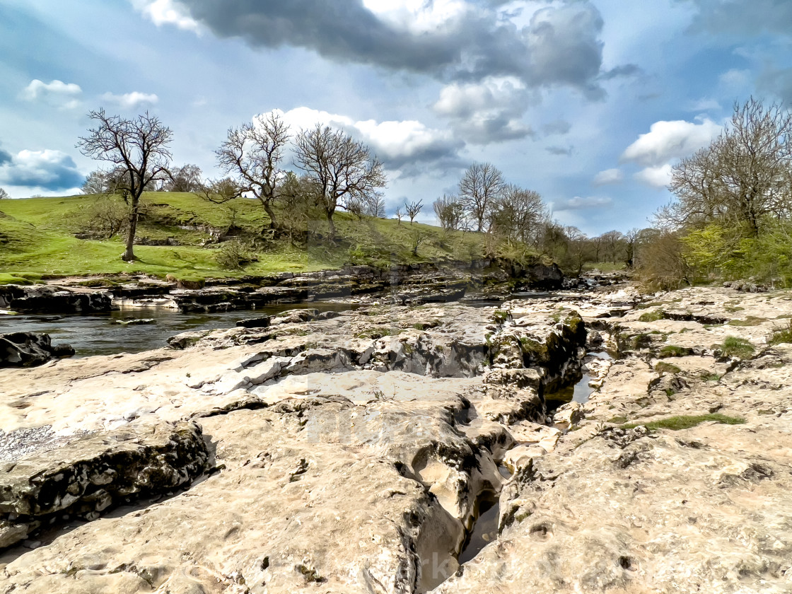 "River Wharfe, Grassington." stock image