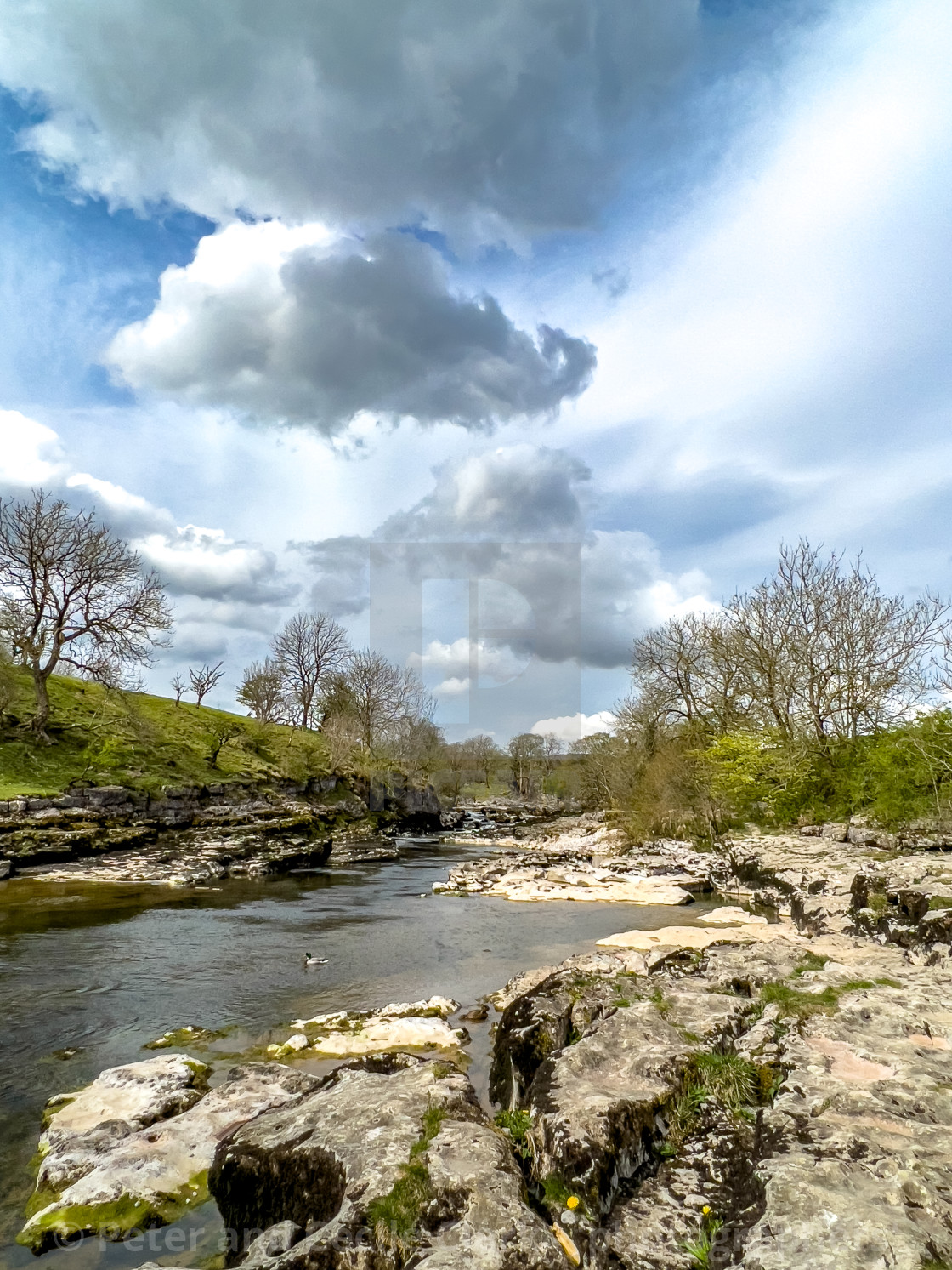 "River Wharfe, Grassington." stock image