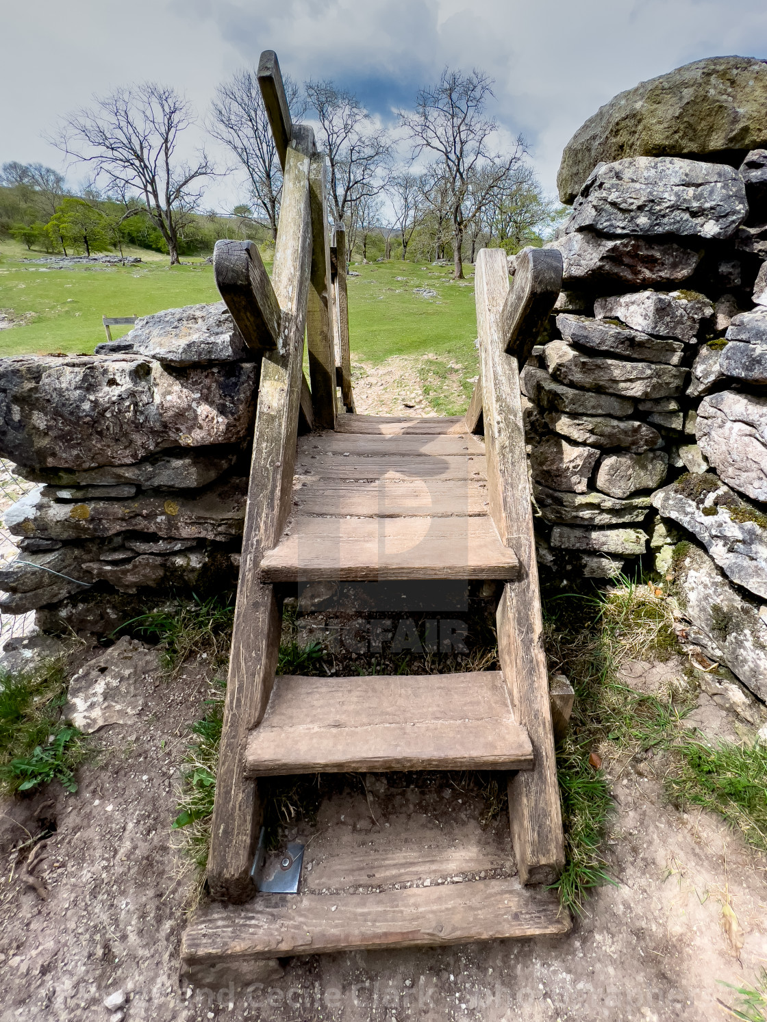 "Ladder Stile in Yorkshire Dales." stock image