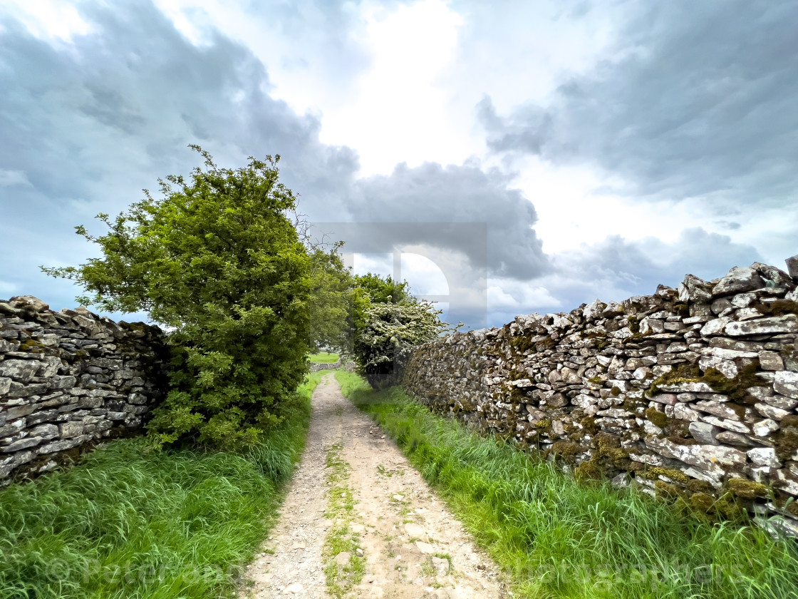 "Grassington to Hebden, High Lane, ancient packhorse route." stock image