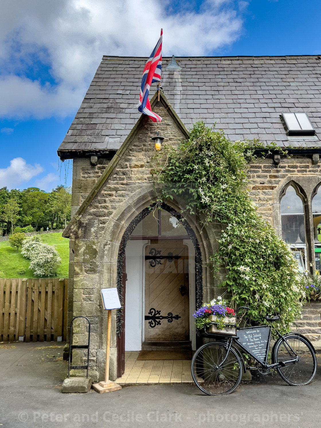 "The Old School Tea Room, Hebden, Yorkshire" stock image