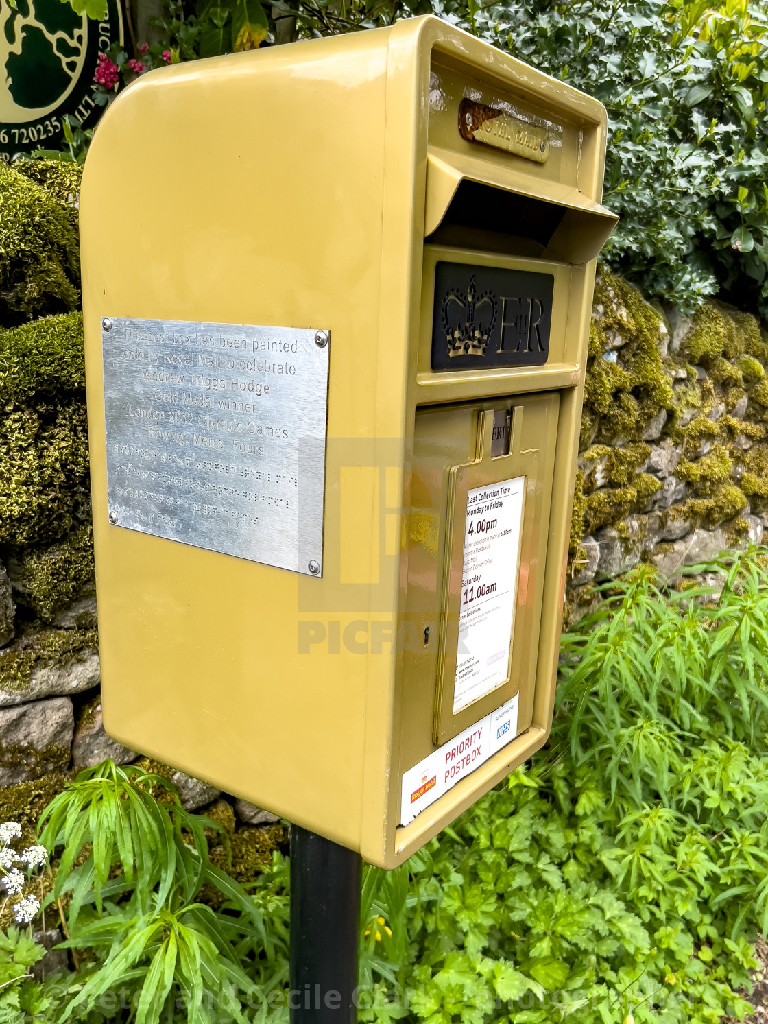 "Post Box Painted Gold" stock image