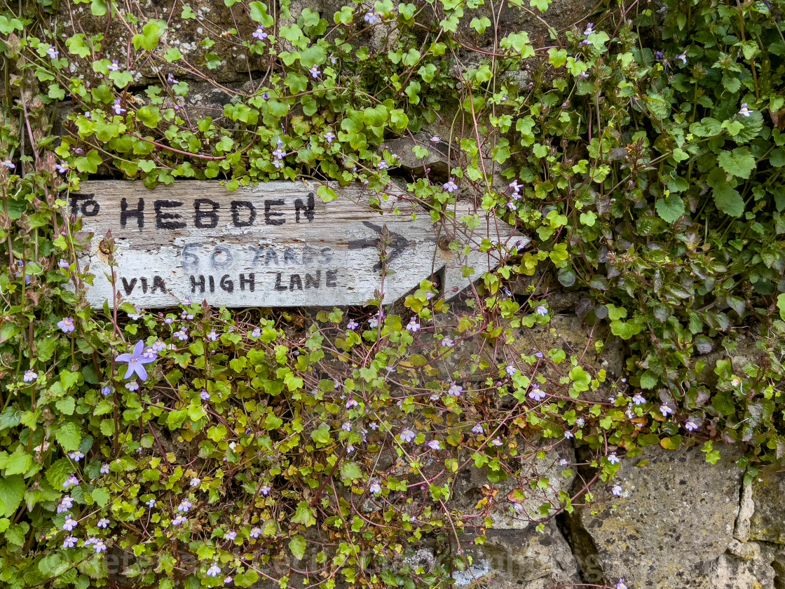 "To Hebden direction sign." stock image