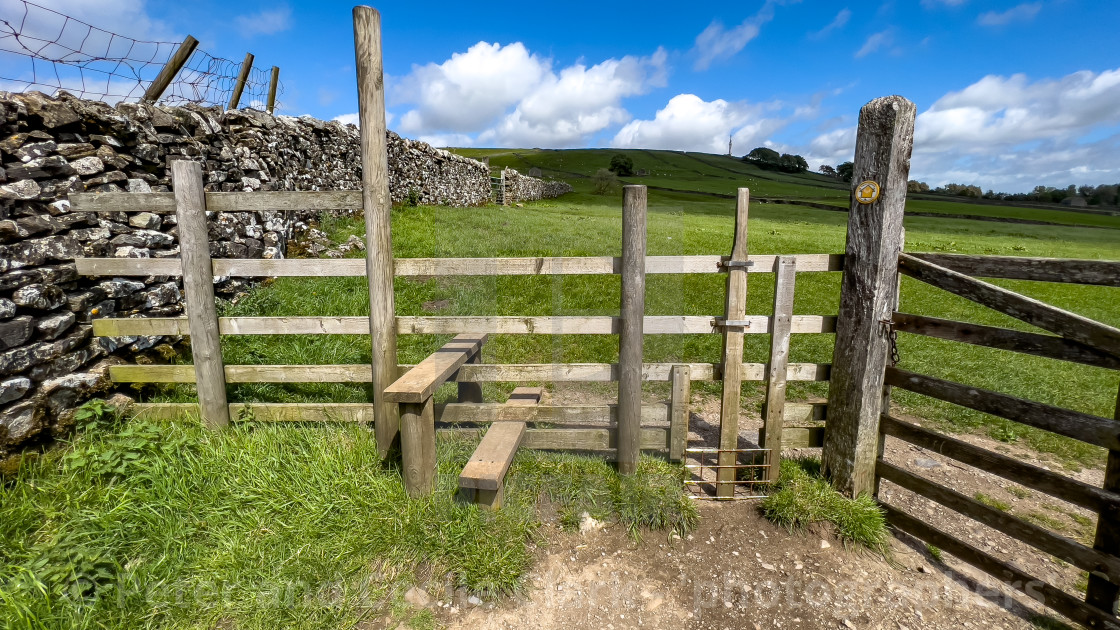 "Step Stile and Dog Gate Located on Grassington to Hebden Public Footpath." stock image