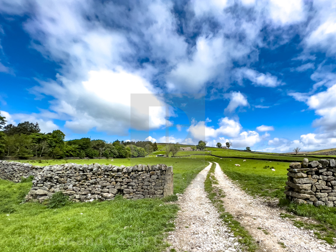 "Farmhouse near Grassington." stock image