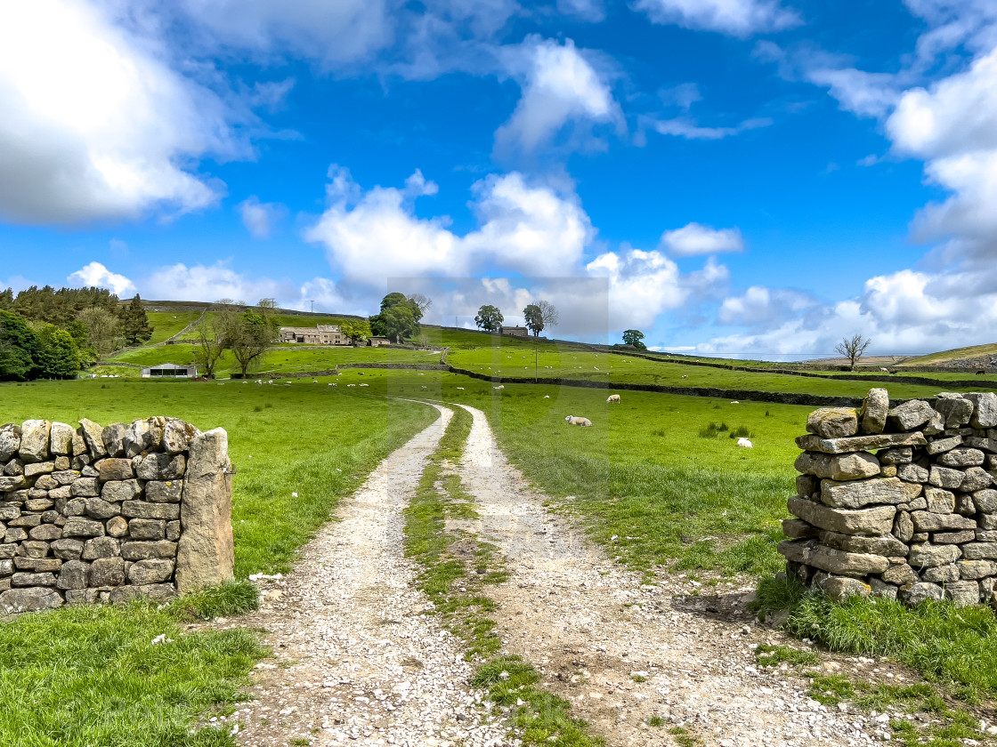 "Farmhouse near Grassington." stock image