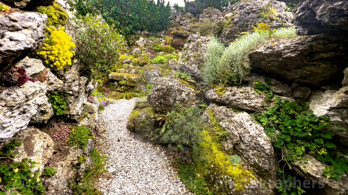 "Aysgarth Edwardian Rock Garden." stock image