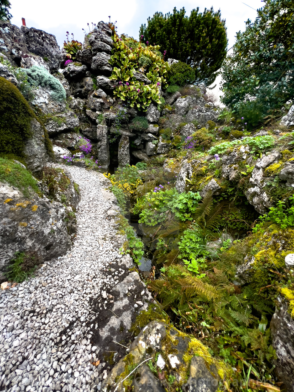 "Aysgarth Edwardian Rock Garden." stock image