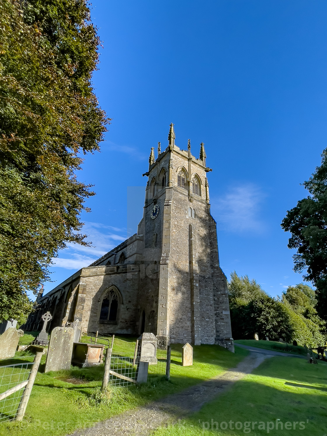 "St Andrew's Church, Aysgarth." stock image