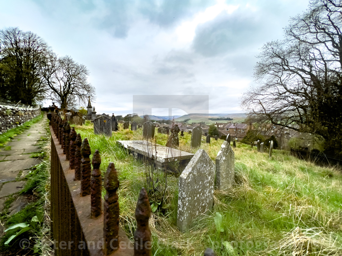 "Hawes, St. Margarets Church Graveyard." stock image