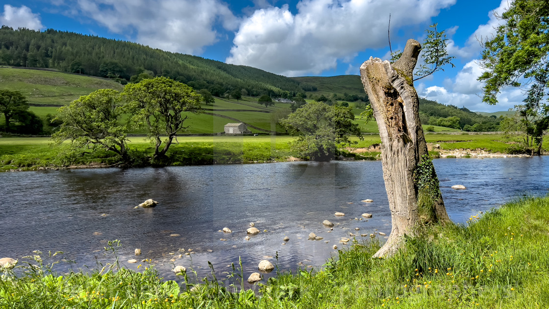 "River Wharfe, Appletreewick." stock image