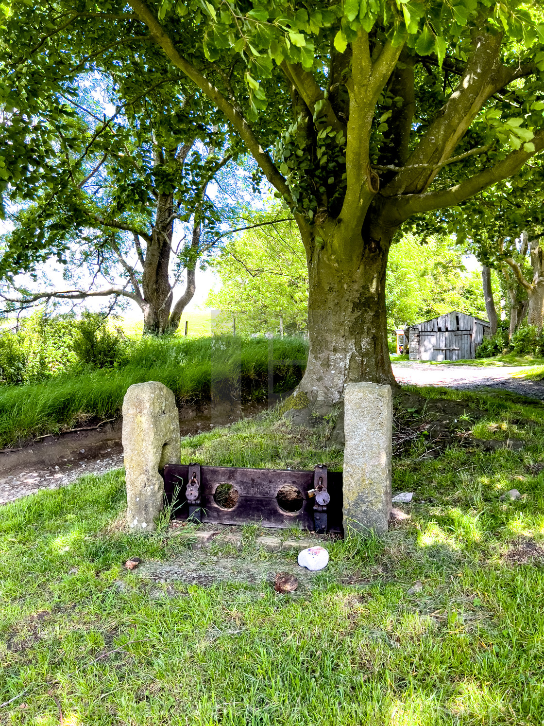 "Village Stocks, Appletreewick." stock image