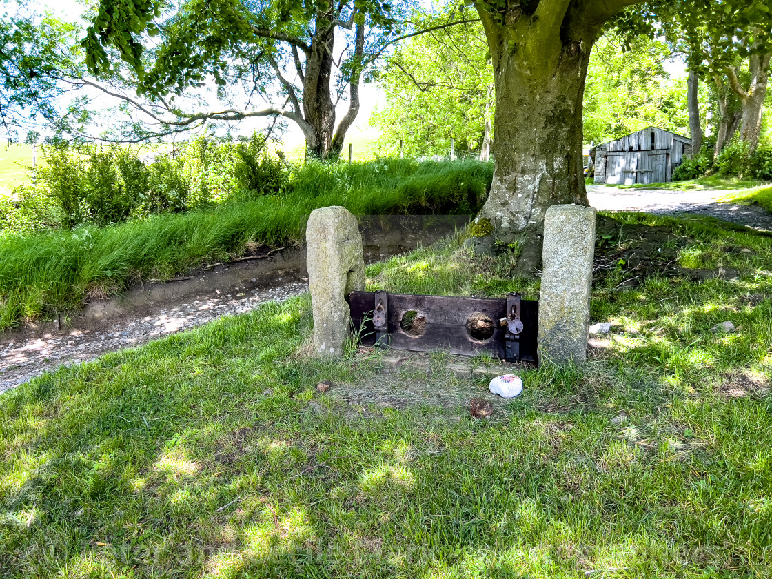 "Village Stocks, Appletreewick." stock image