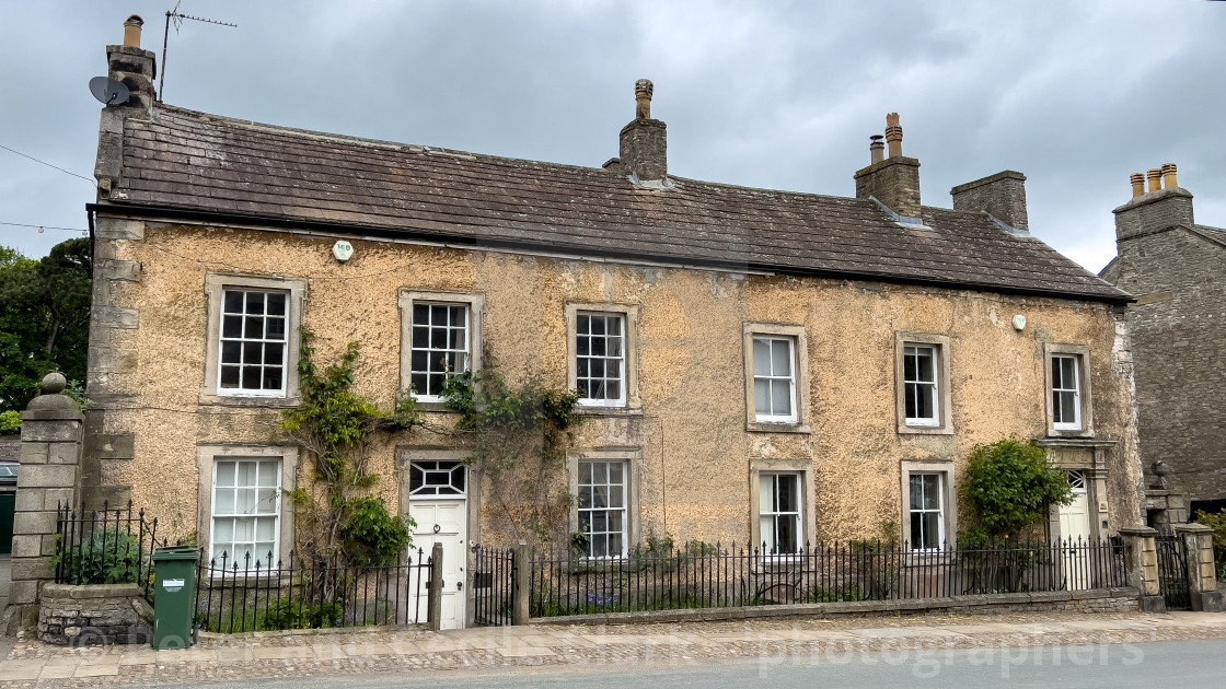 "Middleham Cottages." stock image